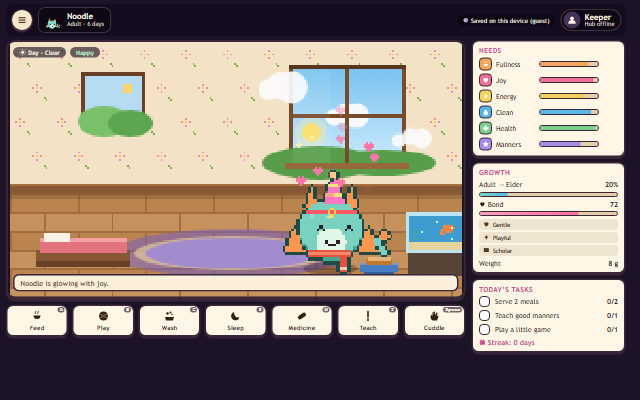 Tama Pet: a handheld device with a pixel pet
